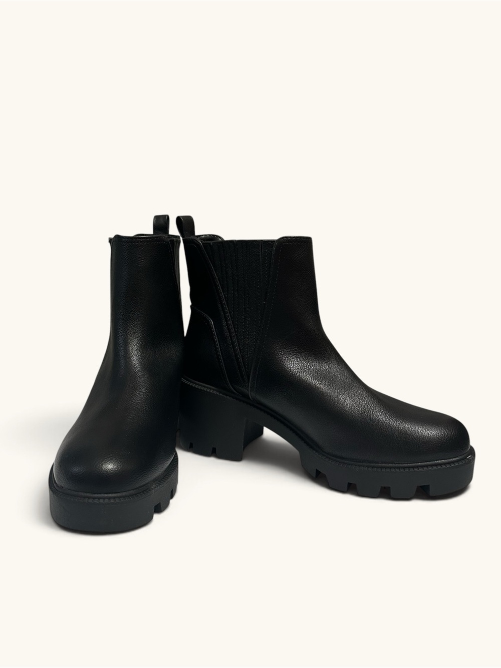 Dolce Vita. NWOT.  Black Lug Sole Chelsea Ankle Boots